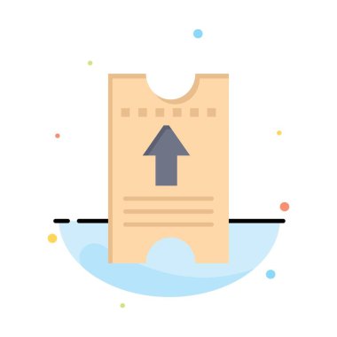 Bilet, Pass, Otel, Ok Soyut Düz Renk Simgesi Şablonu