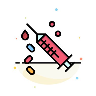 Enjeksiyon, Şırınga, Aşı, Tedavi Soyut Düz Renk Simgesi 