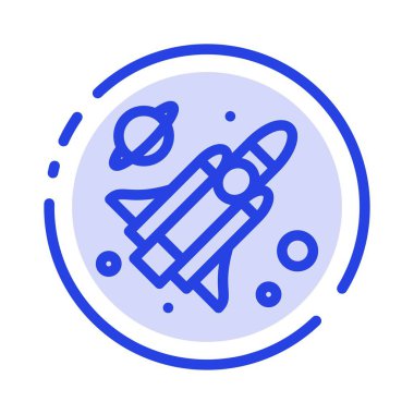 Sinek, Füze, Bilim Mavi Noktalı Çizgi Hattı Simgesi