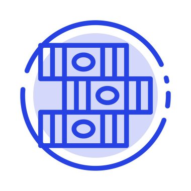 Kitaplar, Eğitim, Kütüphane Mavi Noktalı Çizgi Simgesi