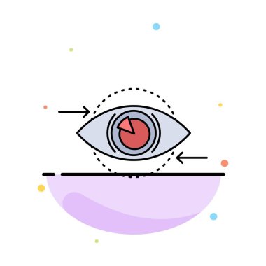 İş, göz, pazarlama, vizyon, Düz Renk Simge Vektörü Planı