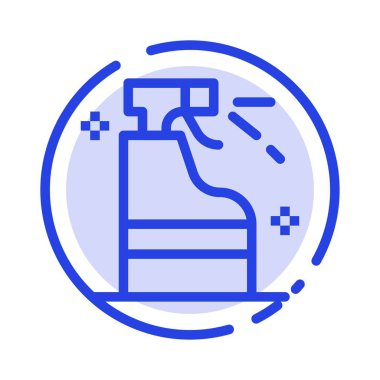 Sprey, Temizlik, Deterjan, Ürün Mavi Noktalı Hat Hattı Simgesi