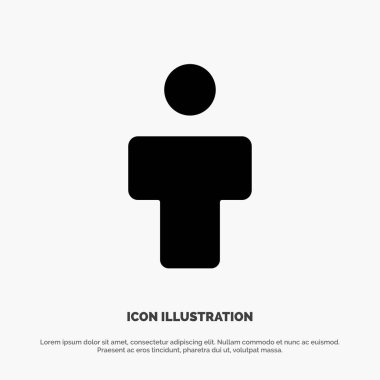 Avatar, Erkek, İnsanlar, Profil katı Glyph Icon vektör