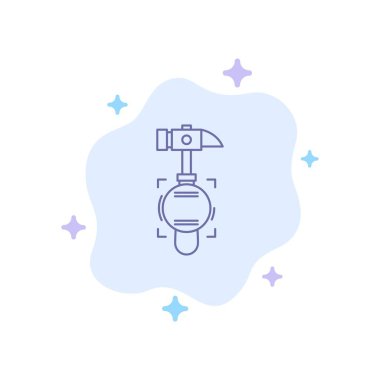 Soyut Bulut Backgroun Üzerinde Hammer, Crash, Break, Araç Mavi Simge