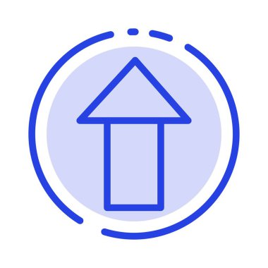 Ok, Yukarı, Yükle Mavi Noktalı Çizgi Simgesi