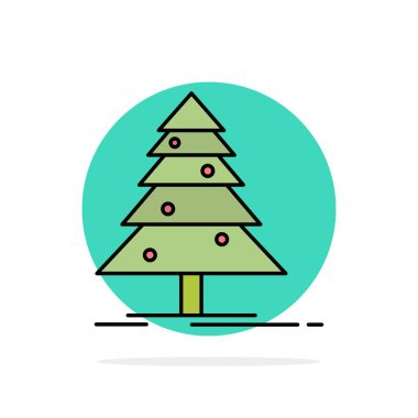 Ağaç, Orman, Noel, Xmas Soyut Daire Arka Plan Düz co