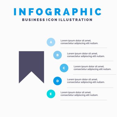 Bayrak, Instagram, Arayüz, Kaydet, Tag Solid Icon Infographics 5 