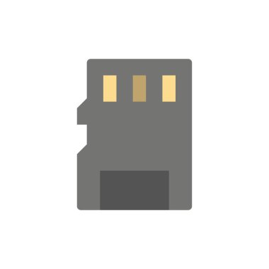 Kart, Bellek, Hafıza Kartı, Sd Düz Renk Simgesi. Vektör simgesi bann