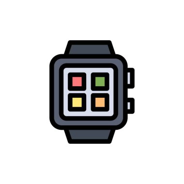 Elektronik, Ev, Akıllı, Teknoloji, Düz Renk Simgesi izle. Vec