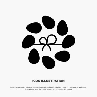 Dekorasyon, Paskalya, Çiçek, Bitki katı Glyph Icon vektör