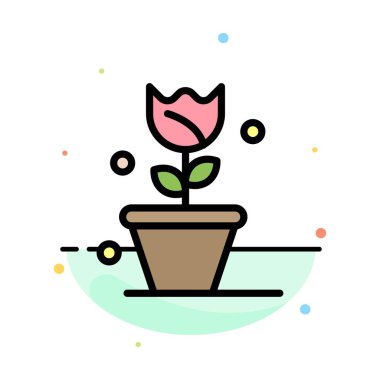 Çiçek, Çiçek, Doğa, Bahar Soyut Düz Renk Simge Şablonu