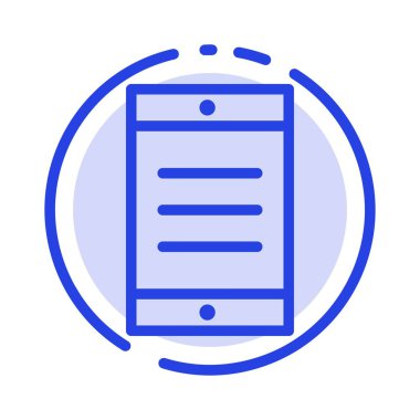 Mobil, Hücre, Metin Mavisi Noktalı Çizgi Simgesi