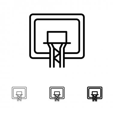 Backboard, Sepet, Basketbol, Tahta Kalın ve ince siyah çizgi ic