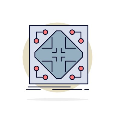 Veri, altyapı, ağ, matris, ızgara Düz Renk Simgesi Vect