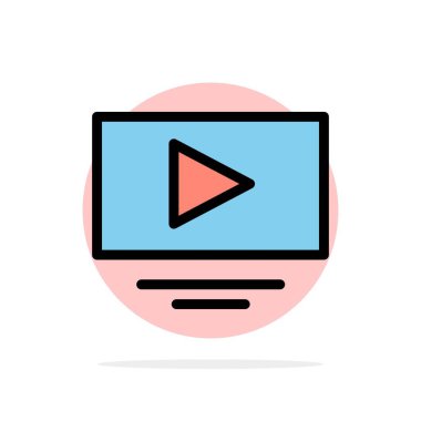 Video, Play, Youtube Soyut Daire Arka Plan Düz renk Simgesi