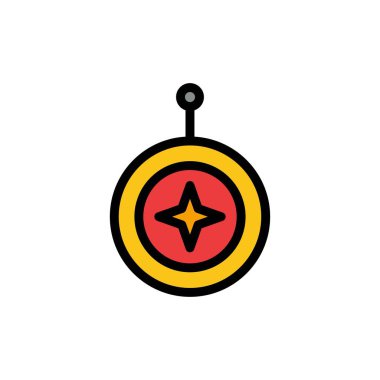 Rozet, Yıldız, Madalya, Kalkan, Onur Düz Renk Simgesi. Vektör simgesi 