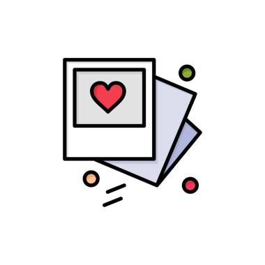 Galeri, Fotoğraf, Aşk, Düğün Düz Renk Simgesi. Vektör simgesi bann