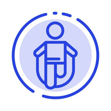 Activity, Jump, Jumping, Rope, Skipping Blue Dotted Line Line Ic