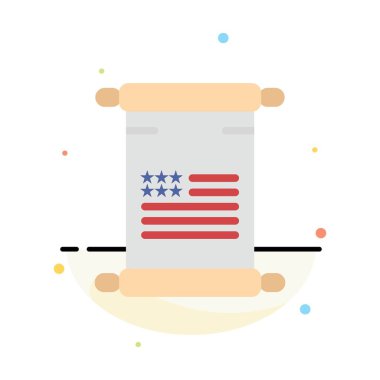 Kaydırma, metin, Amerikan, USA soyut düz renk simge şablonu