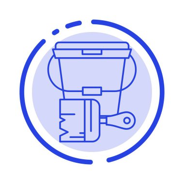 Boya, Kova, Renk, Fırça Mavi Noktalı Satır Simgesi