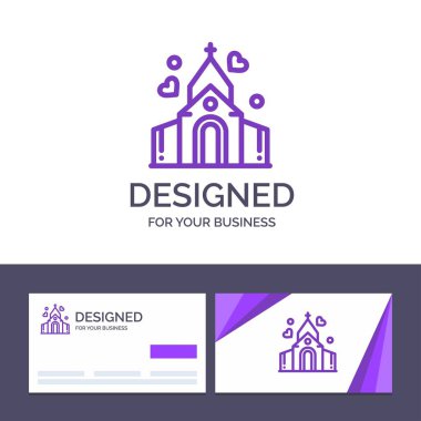 Yaratıcı Kartvizit ve Logo şablonu Arch, Love, Düğün, Ho