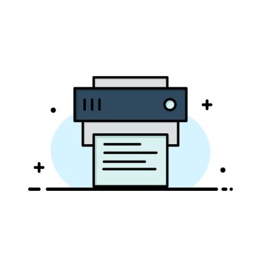 Yazıcı, baskı, baskı, eğitim Iş logosu şablonu. Düz