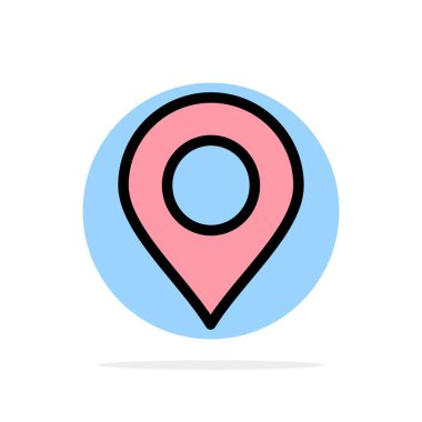 Konum, İşaretçi, Pin Soyut Daire Arka Plan Düz renk Simgesi