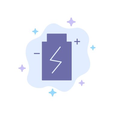 Pil, Eko, ekoloji, enerji, çevre mavi simge soyut