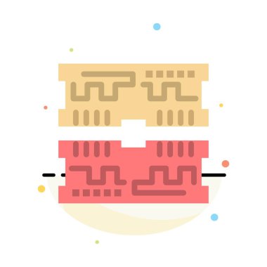 Kartlar, Bileşen, Bilgisayar Soyut Düz Renk Simgesi Şablonu