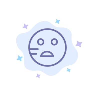 Sad, Emojis, Soyut Bulut Arka Plan Okul Mavi Simge