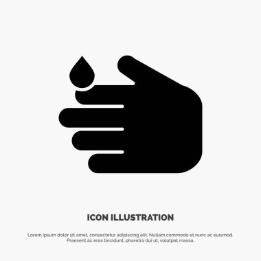 Temizlik, El, Sabun, Yıkama katı Glyph Icon vektör