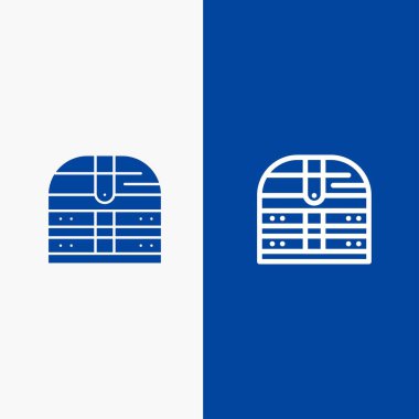 Kutu, Para, İrlanda, Güvenlik Hattı ve Glyph Solid simgesi Mavi yasağı