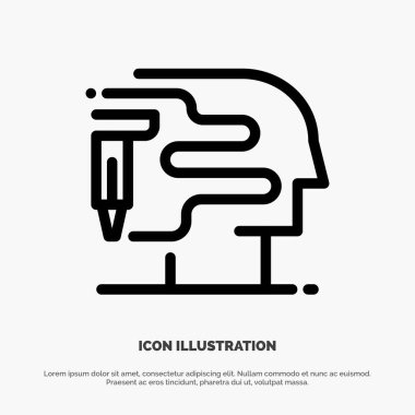 İnsan, Baskı, Büyük Think Line Simge Vektörü