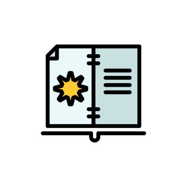 Kitap, Kılavuz, Donanım, Öğretim Düz Renk Simgesi. Vektör simgesi