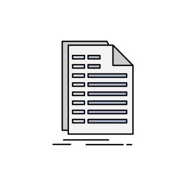 Fatura, excel, dosya, fatura, ekstre Düz Renk Simgesi Vektör