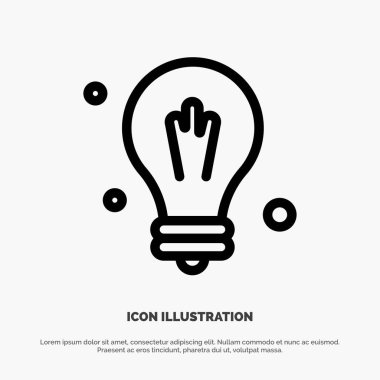 Ampul, Fikir, Bilim Hattı Simge Vektör