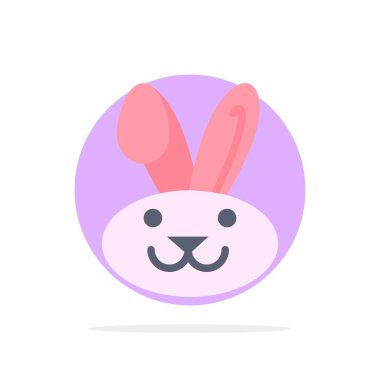 Tavşan, Paskalya, tavşan soyut daire arka plan düz renk simgesi