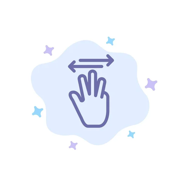 Hand, hand markör, upp, vänster, höger Blå ikon på abstrakt moln B — Stock vektor