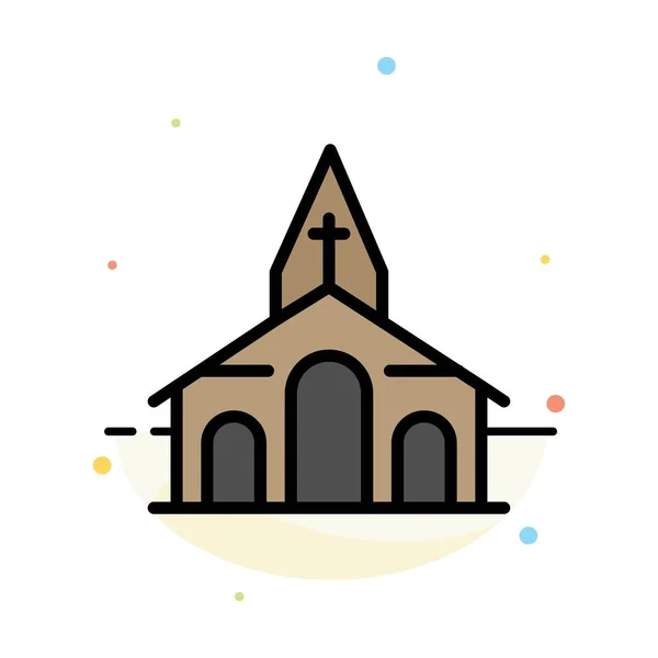 Edificio, Navidad, Iglesia, Spring Abstract Flat Color Icon Tem — Vector de stock