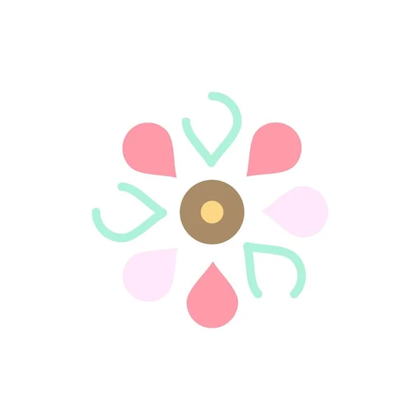 Λουλούδι Λουλούδι Του Ήλιου Floral Φύση Άνοιξη Επίπεδη Χρώμα Icon — Διανυσματικό Αρχείο