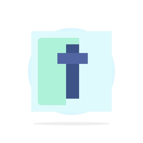 Krzyż Wielkanoc Święta Znak Streszczenie Okrąg Tło Płaski Kolor Ikona — Wektor stockowy