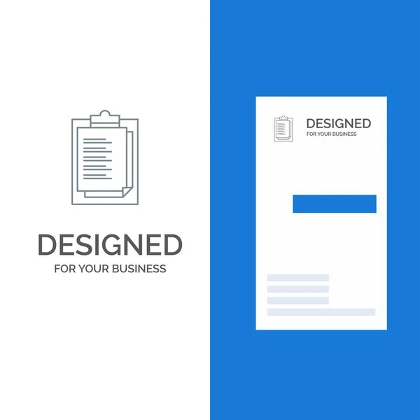 Σημειωματάριο, κάρτα αναφοράς, αποτέλεσμα, παρουσίαση γκρι λογότυπο σχεδιασμός και — Διανυσματικό Αρχείο