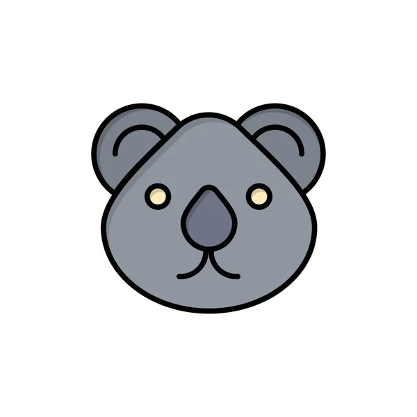 Animaux, Australie, Jeux de ville, Kangourou, Sydney Flat Color Icon . — Image vectorielle