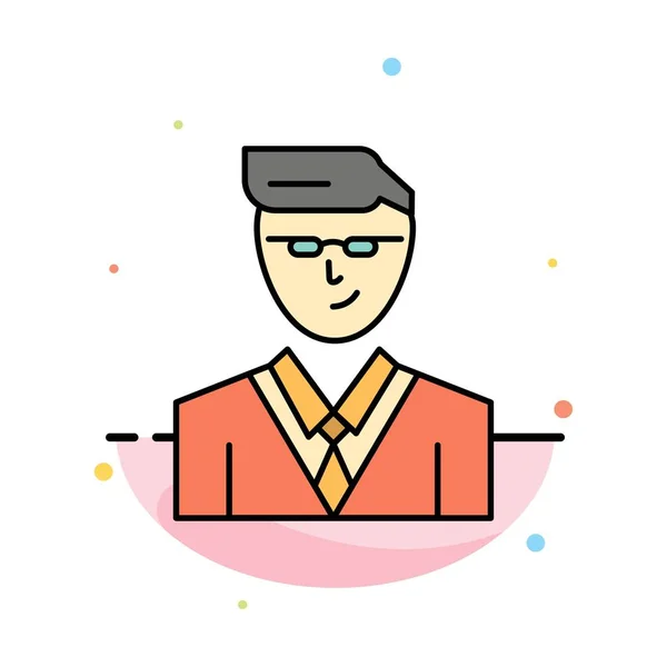 Man, gebruiker, Manager, student abstracte platte kleur pictogram sjabloon — Stockvector