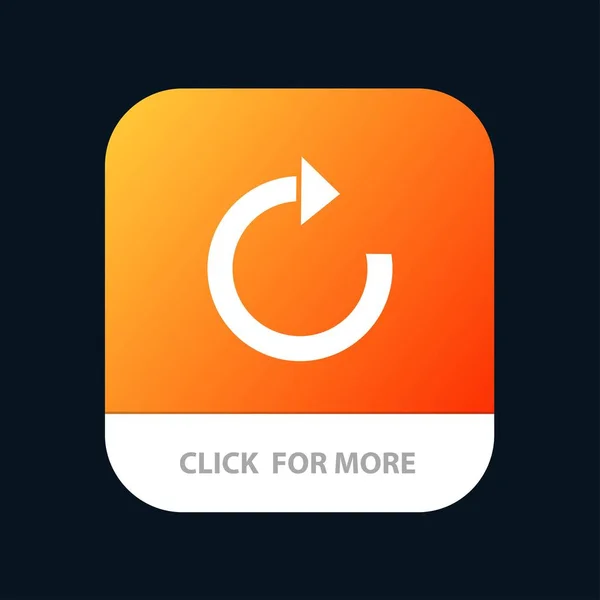 Flèche, Restaurer, Actualiser le bouton de l'application mobile. Glyphe Android et IOS — Image vectorielle