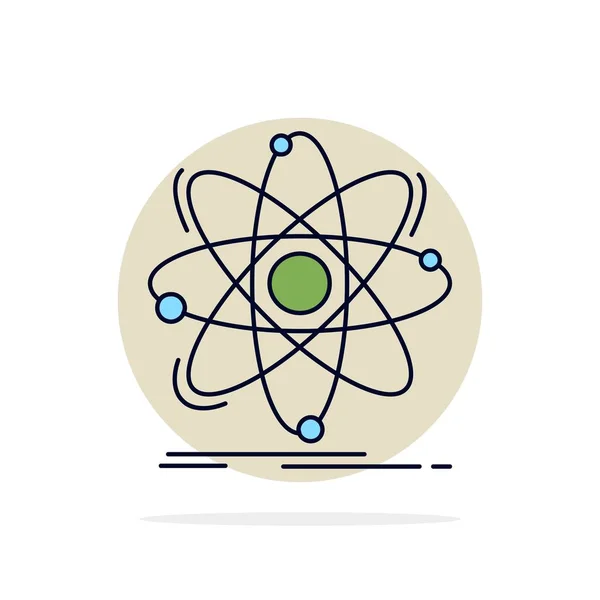 Atom, science, chemistry, Physics, nuclear Flat Color Icon Vecto — Stock Vector