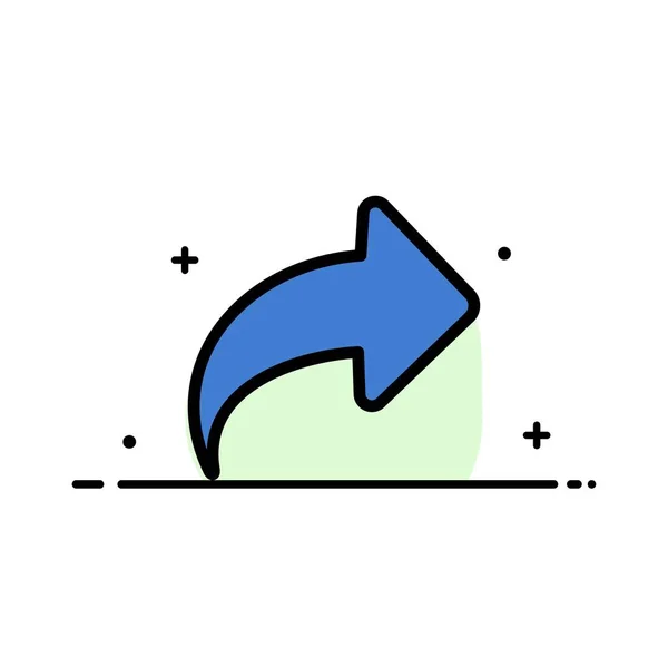 Arrow, Direction, Right, Forward Business Flat Line Заповнена ікона — стоковий вектор