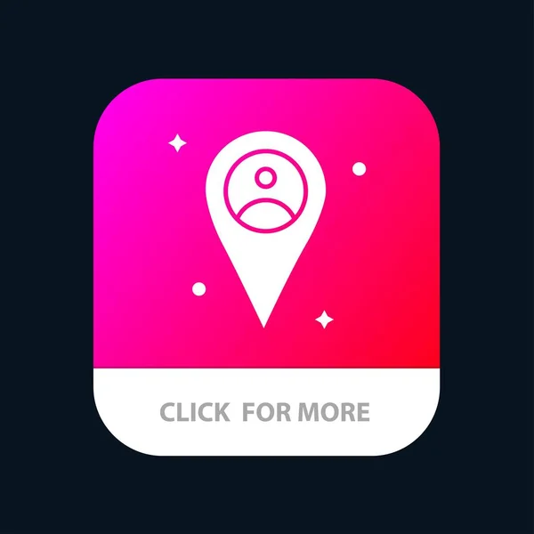 Localisation, Carte, Bouton App mobile Man. Android et IOS Glyph Vers — Image vectorielle