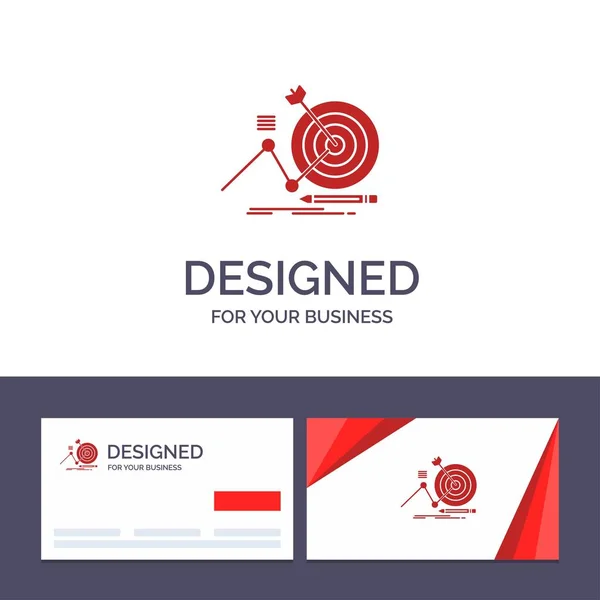 Modèle de carte de visite créative et logo Cible, succès, objectif , — Image vectorielle
