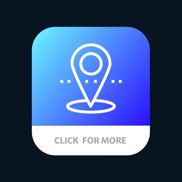 Emplacement, broche, bouton App Point Mobile. Android et IOS Line Ver — Image vectorielle